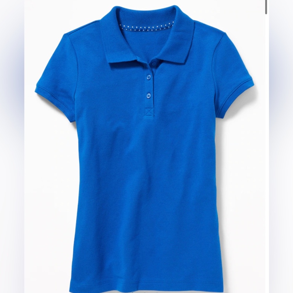 Old Navy Uniform Pique Polo Shirt for Girls (2) blue size xxl 16